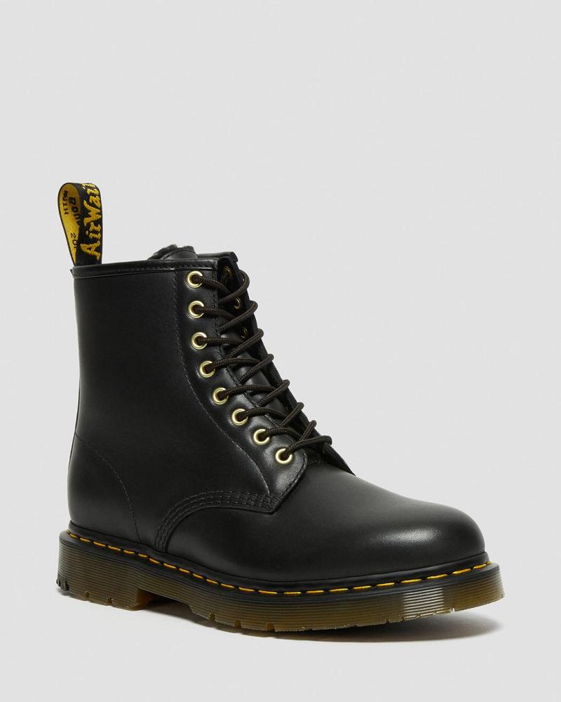 Botas De Trabajo Dr Martens 1460 DM\'s Wintergrip Cuero Mujer Negros | MX 403MQZ